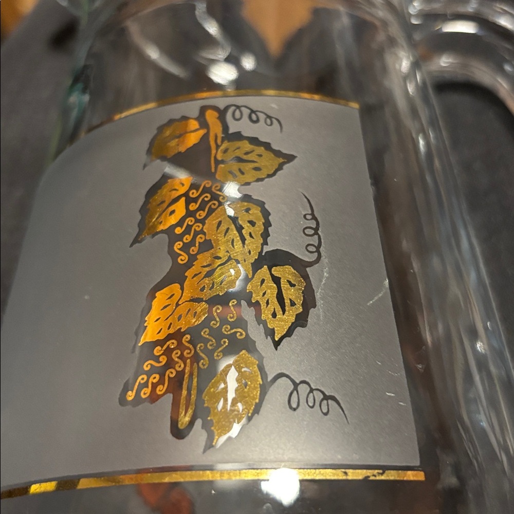 Glass Pitcher with Leaf Design - Picture 3 of 6